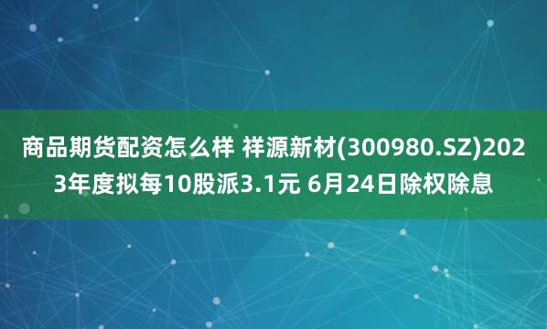 商品期货配资怎么样 祥源新材(300980.SZ)2023年度拟每10股派3.1元 6月24日除权除息