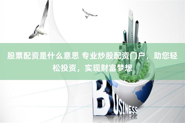 股票配资是什么意思 专业炒股配资门户，助您轻松投资，实现财富梦想